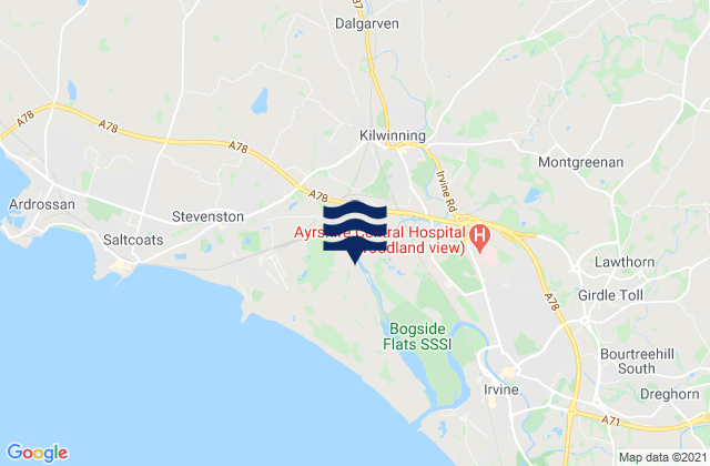 North Ayrshire, United Kingdomの潮見表地図