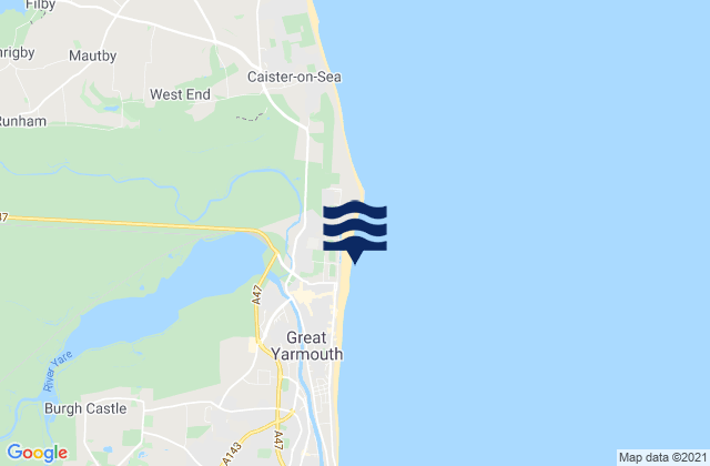 North Beach, United Kingdomの潮見表地図