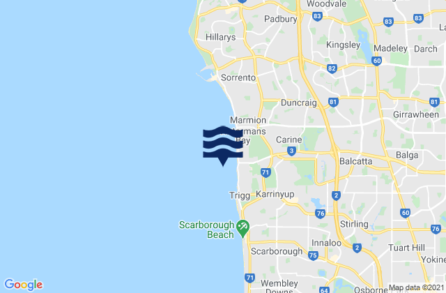North Beach, Australiaの潮見表地図