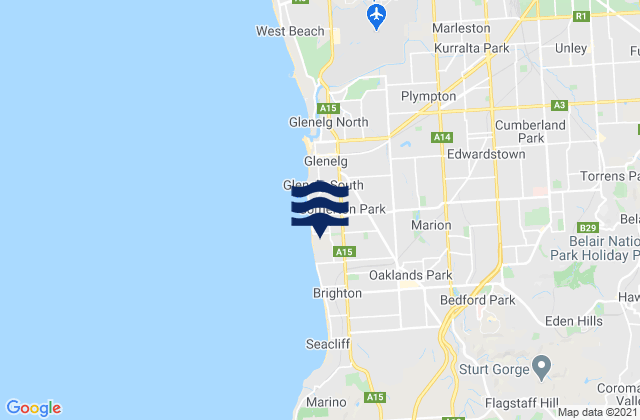 North Brighton, Australiaの潮見表地図