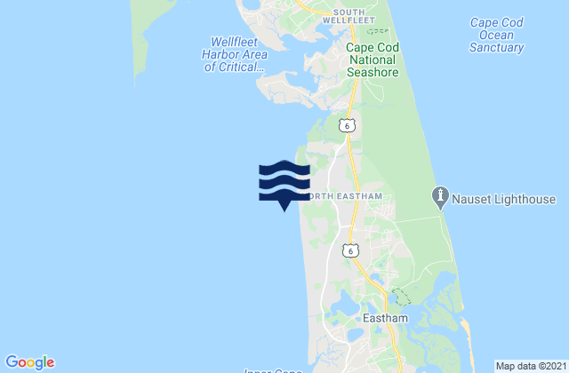 North Eastham, United Statesの潮見表地図