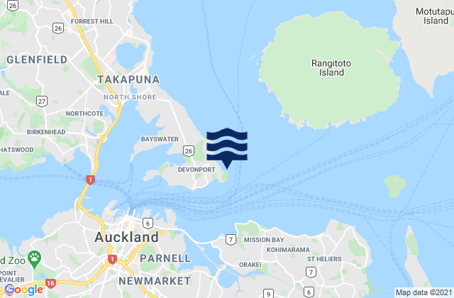 North Head, New Zealandの潮見表地図