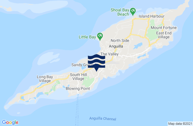 North Hill, Anguillaの潮見表地図