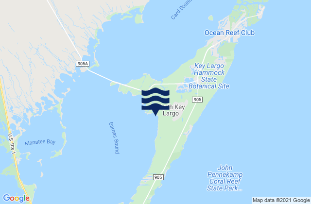 North Key Largo, United Statesの潮見表地図