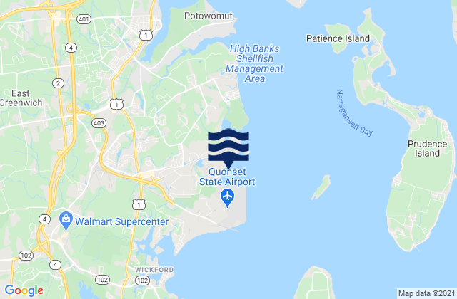 North Kingstown Beach, United Statesの潮見表地図