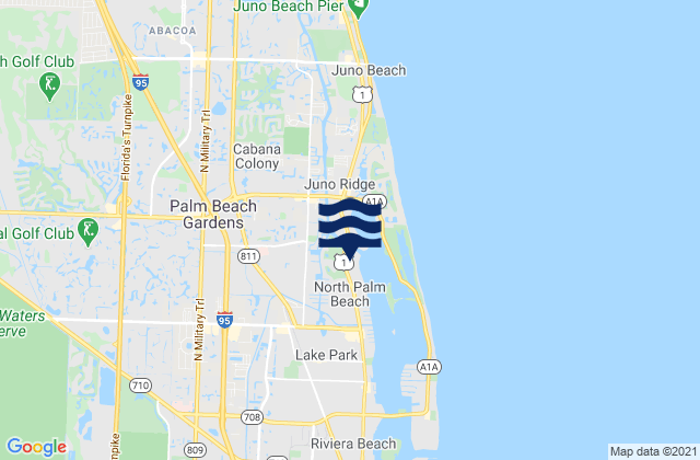 North Palm Beach, United Statesの潮見表地図