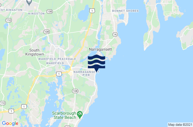 North Pier (Narragansett), United Statesの潮見表地図