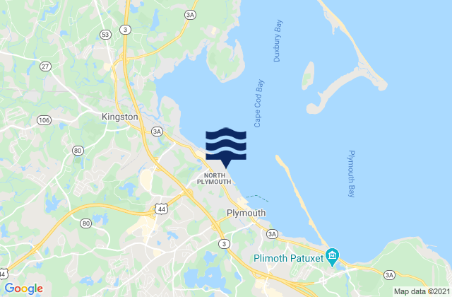 North Plymouth, United Statesの潮見表地図