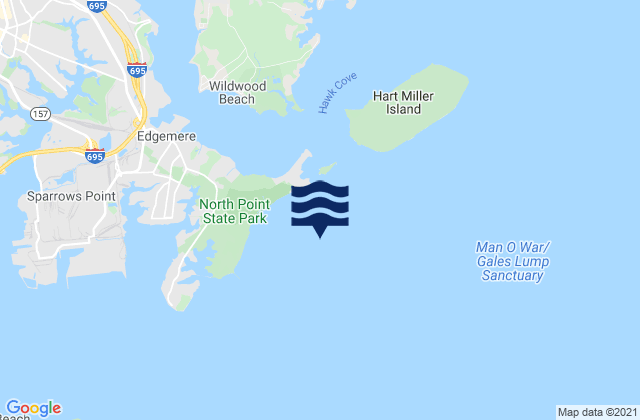 North Point 2.5 miles northeast of, United Statesの潮見表地図