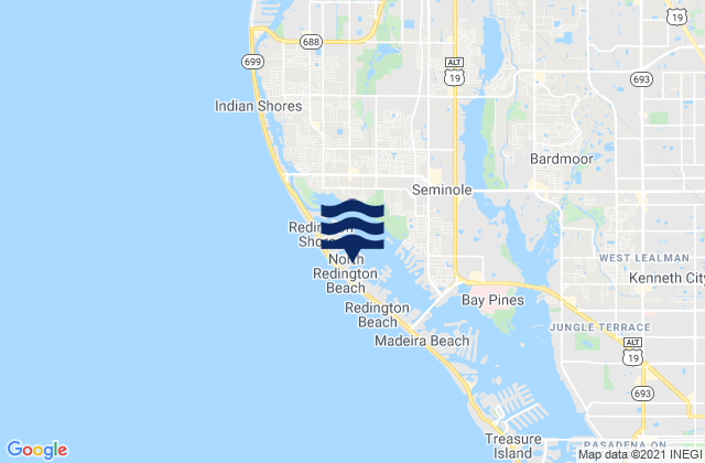 North Redington Beach, United Statesの潮見表地図