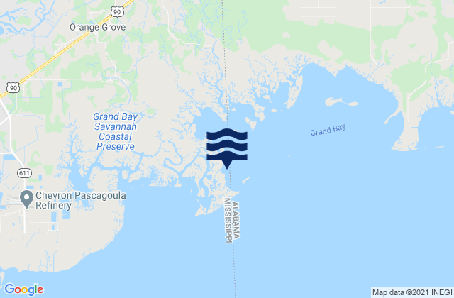 North Rigolets Island, United Statesの潮見表地図