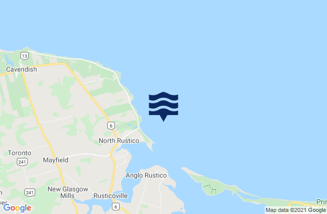 North Rustico, Canadaの潮見表地図