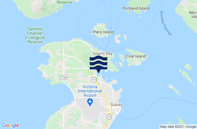 North Saanich, Canadaの潮見表地図