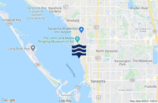 North Sarasota, United Statesの潮見表地図