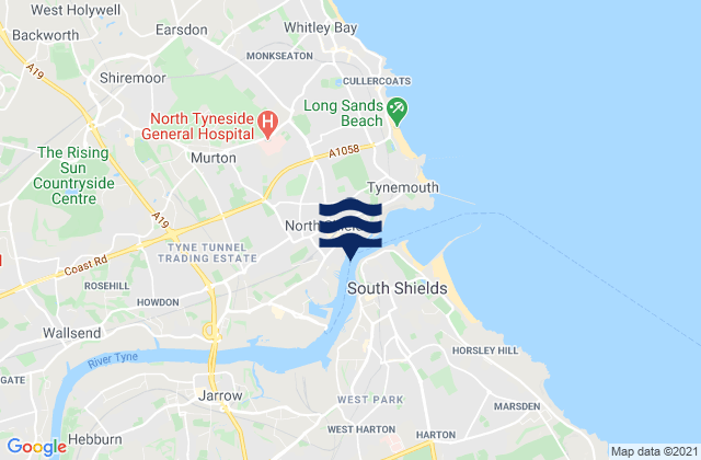 North Shields, United Kingdomの潮見表地図
