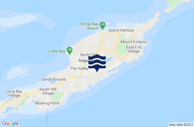 North Side, Anguillaの潮見表地図