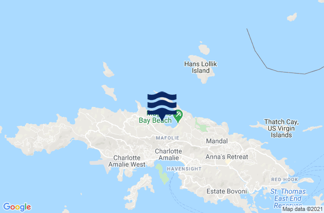 North Side, U.S. Virgin Islandsの潮見表地図