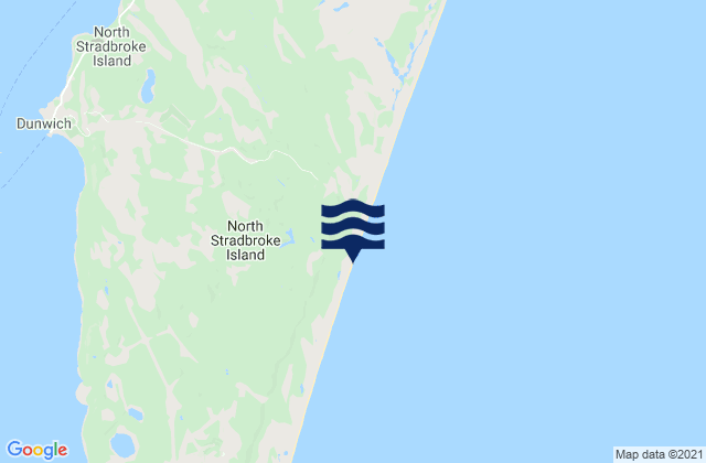 North Stradbroke Island, Australiaの潮見表地図