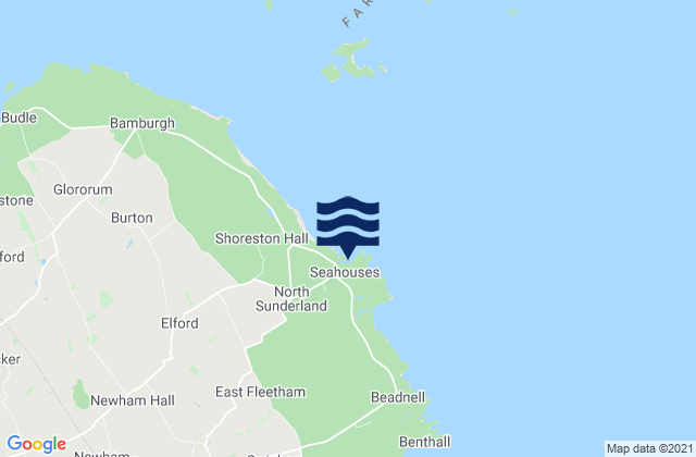 North Sunderland (Northumberland), United Kingdomの潮見表地図