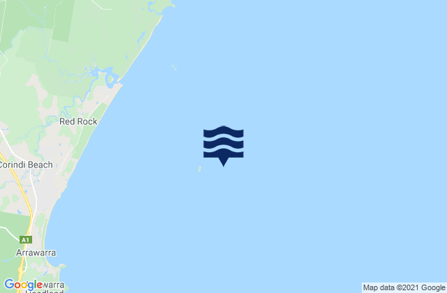 North West Solitary Island, Australiaの潮見表地図