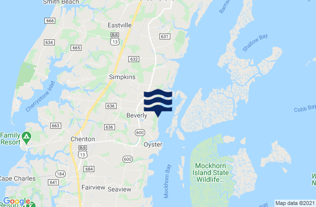 Northampton County, United Statesの潮見表地図