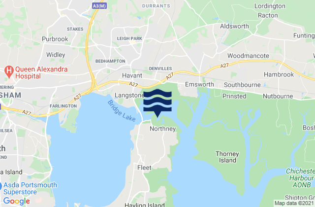 Northney, United Kingdomの潮見表地図