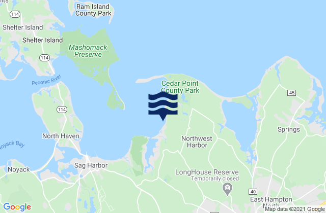 Northwest Harbor, United Statesの潮見表地図
