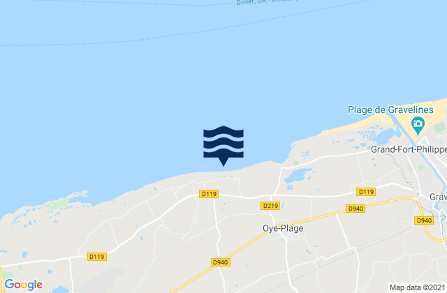 Nortkerque, Franceの潮見表地図