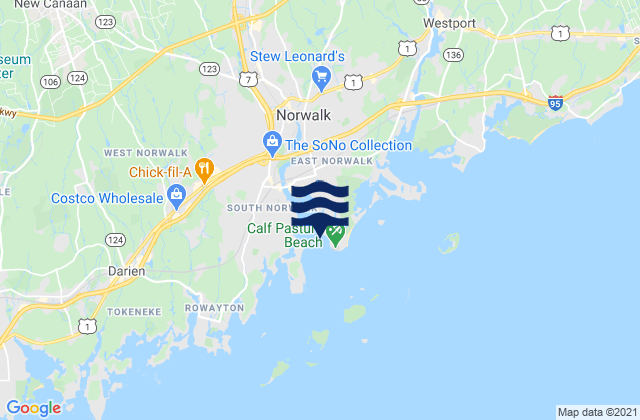 Norwalk Harbor, United Statesの潮見表地図