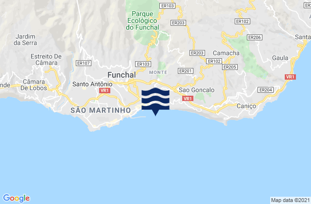 Nossa Senhora do Monte, Portugalの潮見表地図