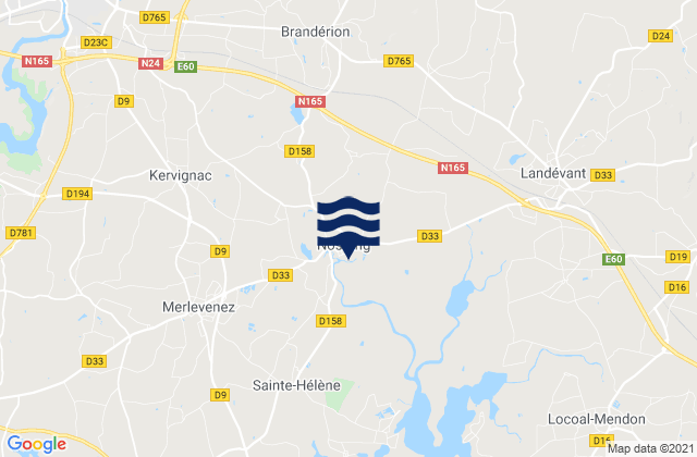 Nostang, Franceの潮見表地図