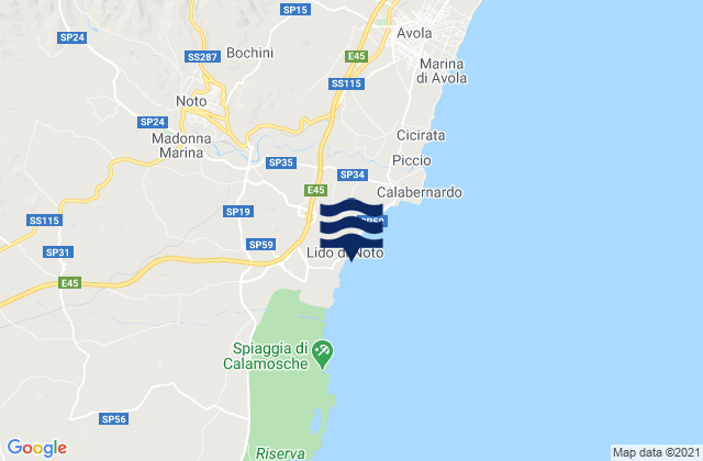 Noto, Italyの潮見表地図