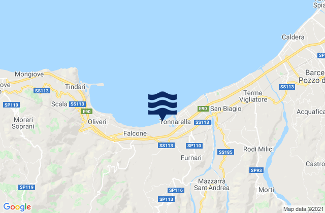 Novara di Sicilia, Italyの潮見表地図