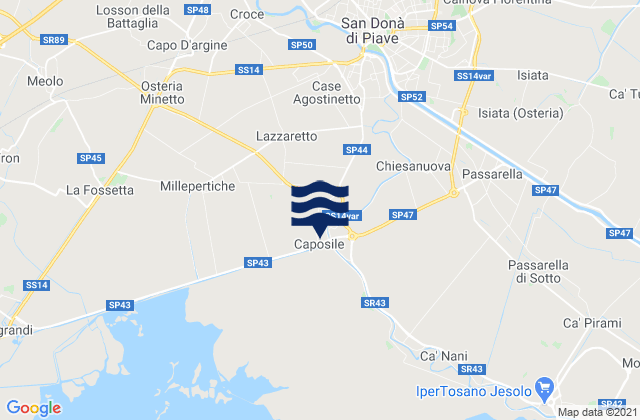 Noventa di Piave, Italyの潮見表地図