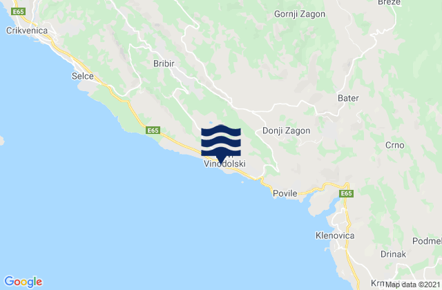 Novi Vinodolski, Croatiaの潮見表地図