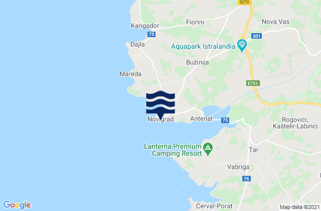 Novigrad-Cittanova, Croatiaの潮見表地図