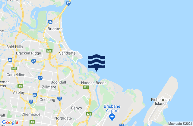 Nudgee Beach, Australiaの潮見表地図