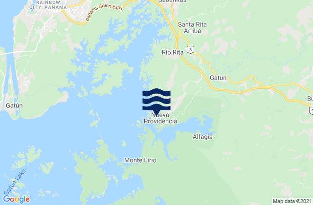 Nueva Providencia, Panamaの潮見表地図