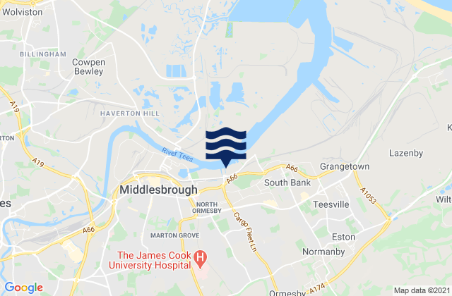 Nunthorpe, United Kingdomの潮見表地図