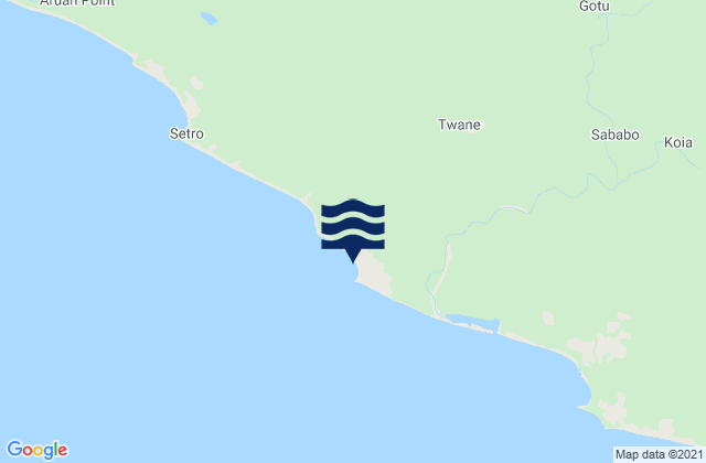Nuohn Point, Liberiaの潮見表地図