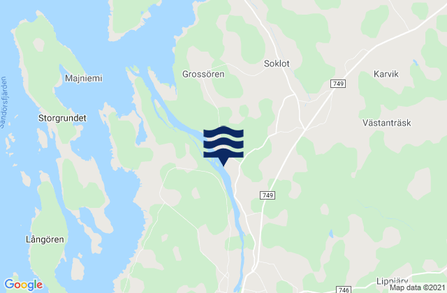 Nykarleby, Finlandの潮見表地図