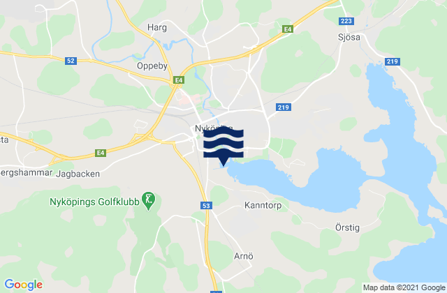 Nyköping, Swedenの潮見表地図