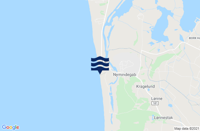 Nymindegab Strand, Denmarkの潮見表地図