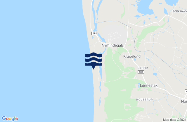 Nymindegab, Denmarkの潮見表地図
