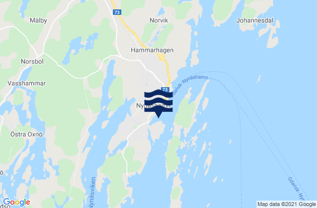 Nynäshamn, Swedenの潮見表地図
