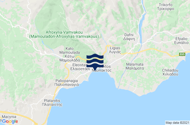 Náfpaktos, Greeceの潮見表地図