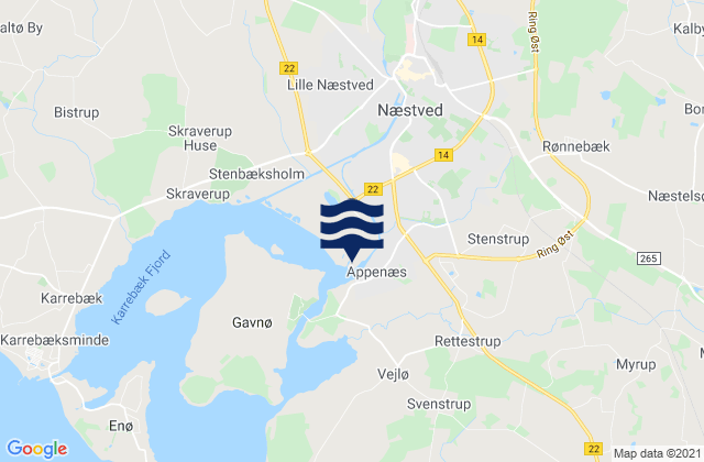 Næstved, Denmarkの潮見表地図