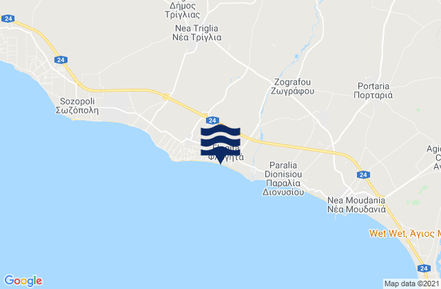 Néa Flogitá, Greeceの潮見表地図