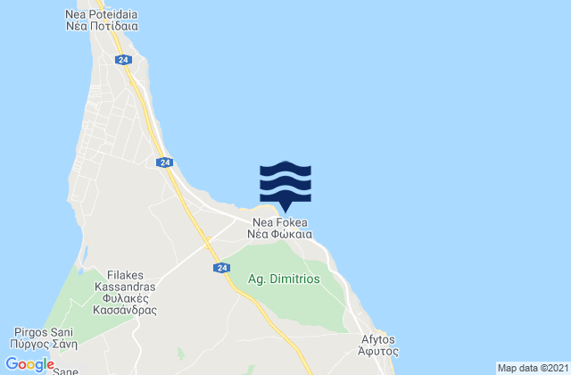 Néa Fókaia, Greeceの潮見表地図