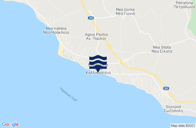Néa Kallikráteia, Greeceの潮見表地図